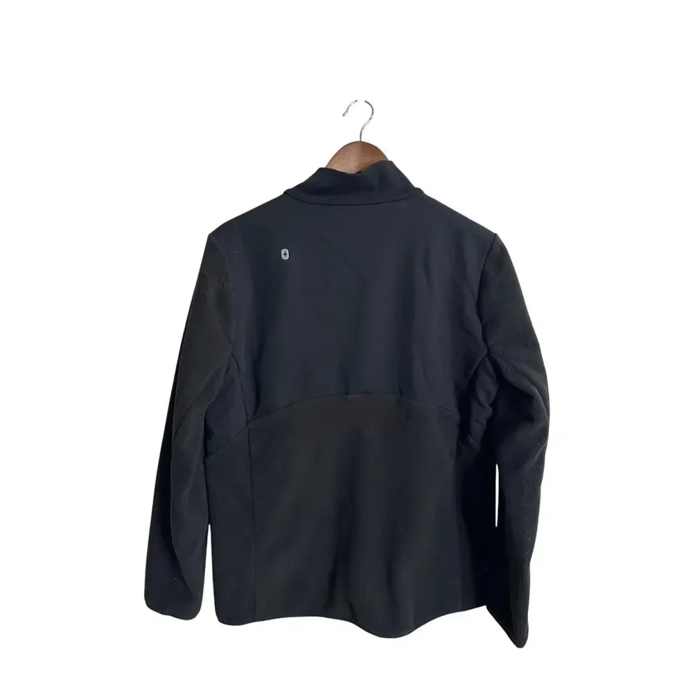 FIGS On-Shift Fleece Jacket Black Womans L PrimaLoft Full Zip Medical Scrub